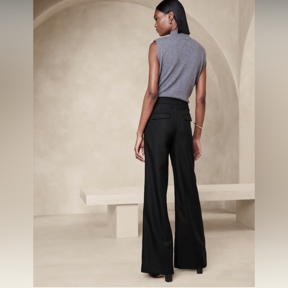 NWT! Banana Republic Lido Wide Leg Italian Wool Pants 8L Long - Picture 3 of 6